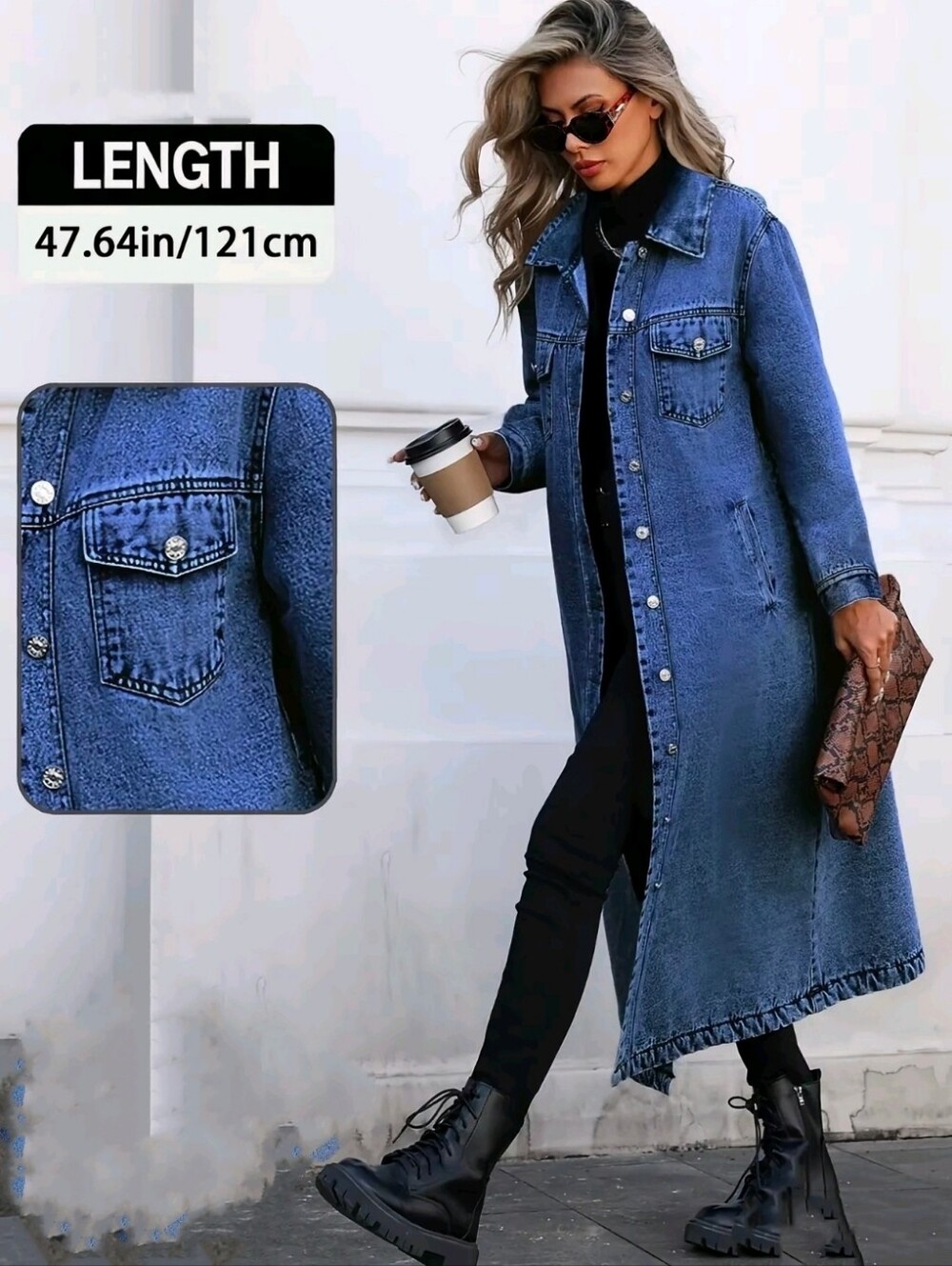 Long Denim Jean Jacket
